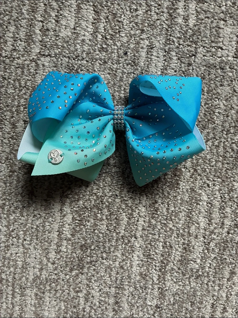 Aqua Gradient Rhinestone Hair Bow